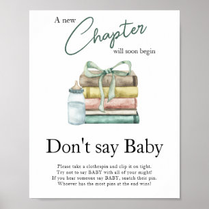 Affiche Baby shower Storybook - Ne dites pas bébé