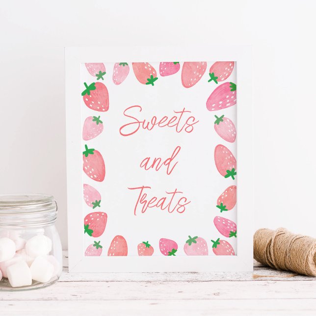 Affiche Baby shower sucré aux fraises (Créateur téléchargé)