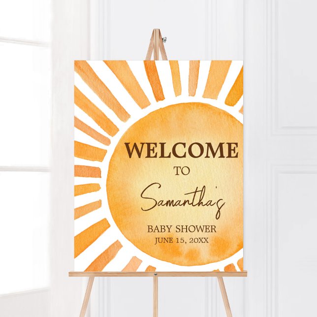 Affiche Baby shower Sunshine (A Little Ray of Sunshine Baby Shower Welcome Sign)