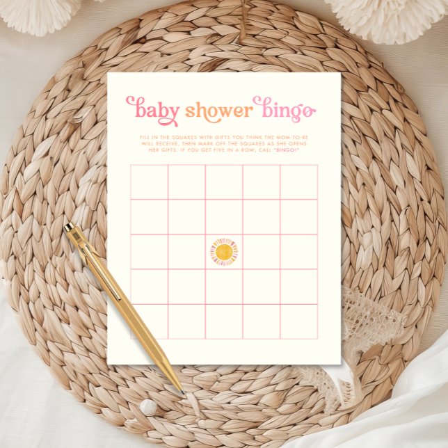 Affiche Baby shower Sunshine Bingo Game Print (Créateur téléchargé)
