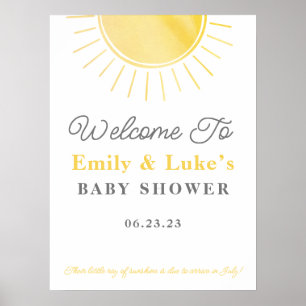 Affiche Baby shower Sunshine Hommes et femmes Bienvenue ne