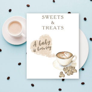 Affiche Baby shower sur le thème du café en infusion DOUCE