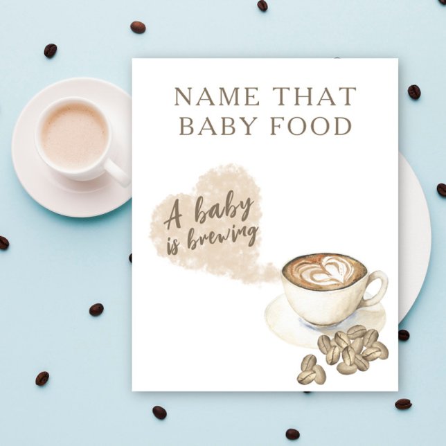 Affiche Baby shower sur le thème du café - jeu sur la nour (Créateur téléchargé)