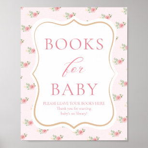 Affiche Baby shower Tea Party Livres pour bébé