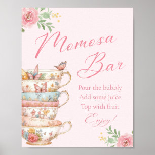 Affiche Baby Shower Tea Party Momosa Bar
