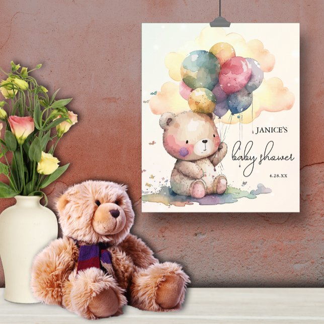 Affiche Baby shower Teddy Bear (Créateur téléchargé)