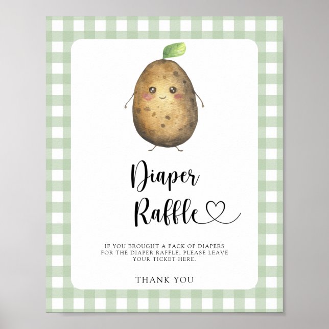 Affiche Baby shower thème pomme de terre - tirage au sort  (Devant)