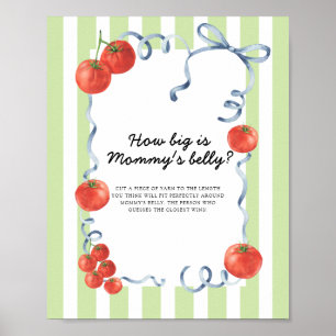 Affiche Baby shower Tomate Comme le ventre de Maman est gr