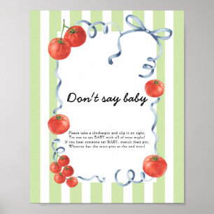 Affiche Baby shower tomate Ne dis pas bébé