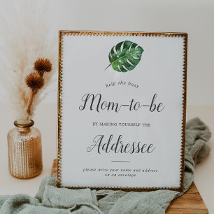 Affiche Baby shower tropical sauvage Adresse un panneau d'