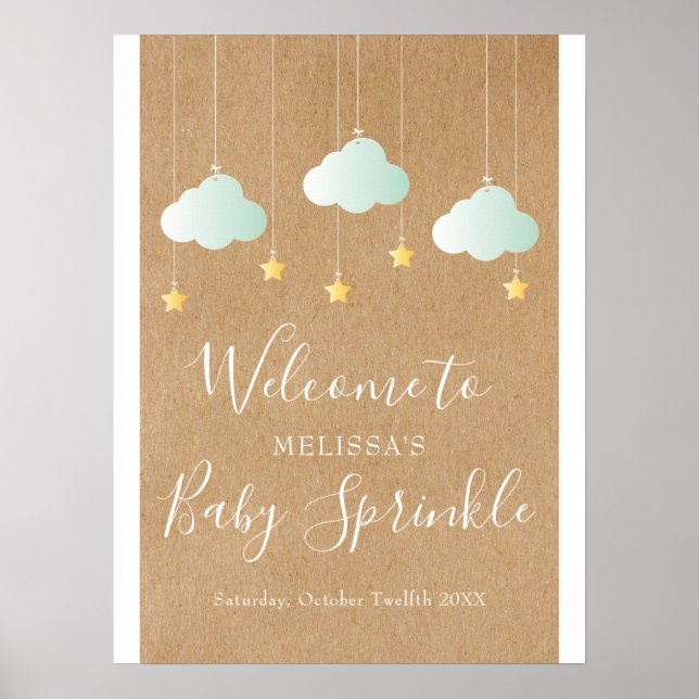 Affiche Baby Shower Twinkle Sprinkle / Sprinkle de Bienven (Devant)