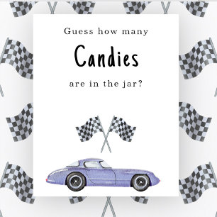 Affiche Baby shower voiture jeu devinez combien de bonbons