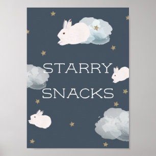 Affiche Baby shower Volant Bunny Starry Snacks