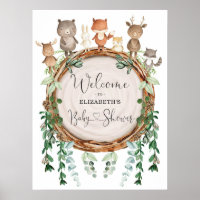 Baby shower Whimsical Woodland Animaux Bienvenue