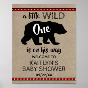 Affiche Baby shower Wild One Boys Bienvenue