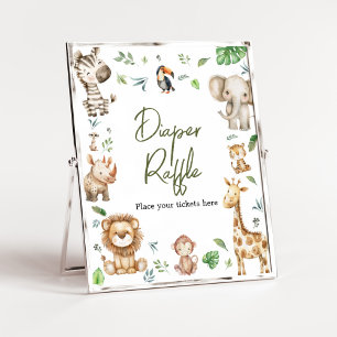 Affiche Baby shower Wild One Safari Diaper Raffle