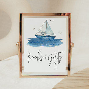 Affiche Baby showers nautiques Livres et cadeaux
