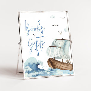 Affiche Baby showers nautiques Livres et cadeaux