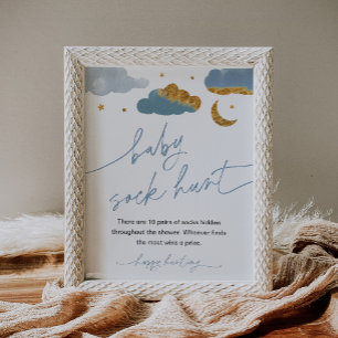 Affiche Baby Sock Hunt Game Twinkle Star Baby shower garço