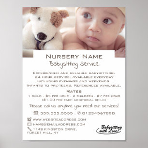 Affiche Baby & Toy Dog Babysitter, Garderie, Nursery Adver