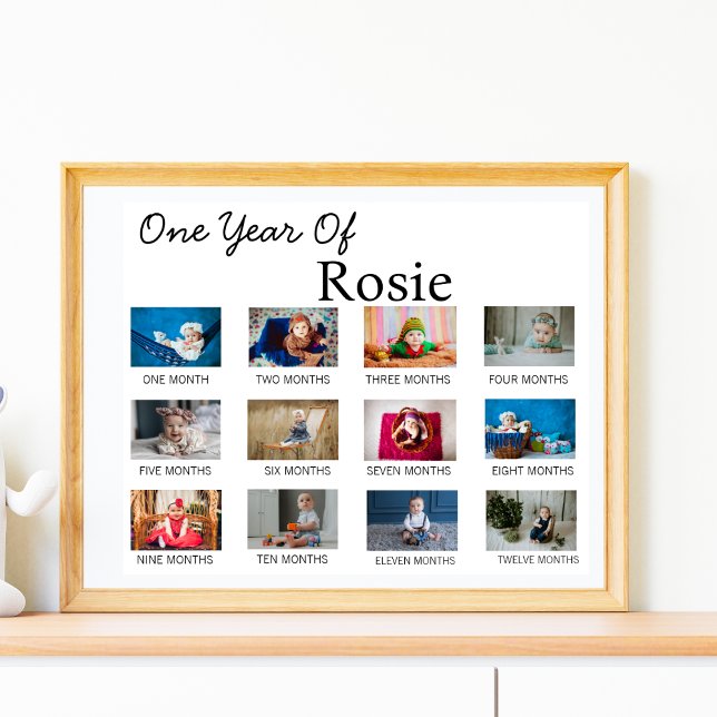 Affiche Baby Un An Vieux Moderne 1er Premier Anniversaire (Créateur téléchargé)