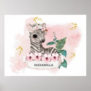 Affiche *~* Baby Zebra Nom Jungle Nurser Girl Baby