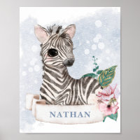 *~* Baby Zebra Nursery Boy Jungle Sweet Name Post