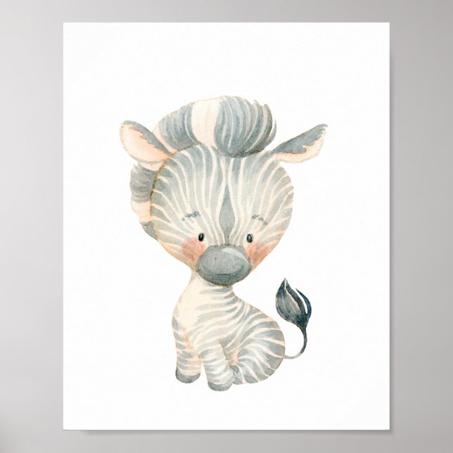 Affiche Baby Zebra Nursery Wall Art (Devant)