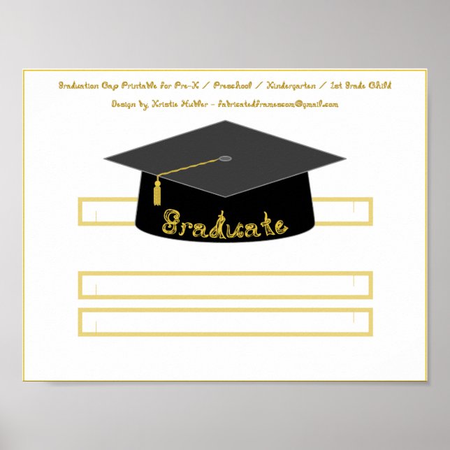 Affiche Bac de diplôme Casquette de papier noir (Devant)