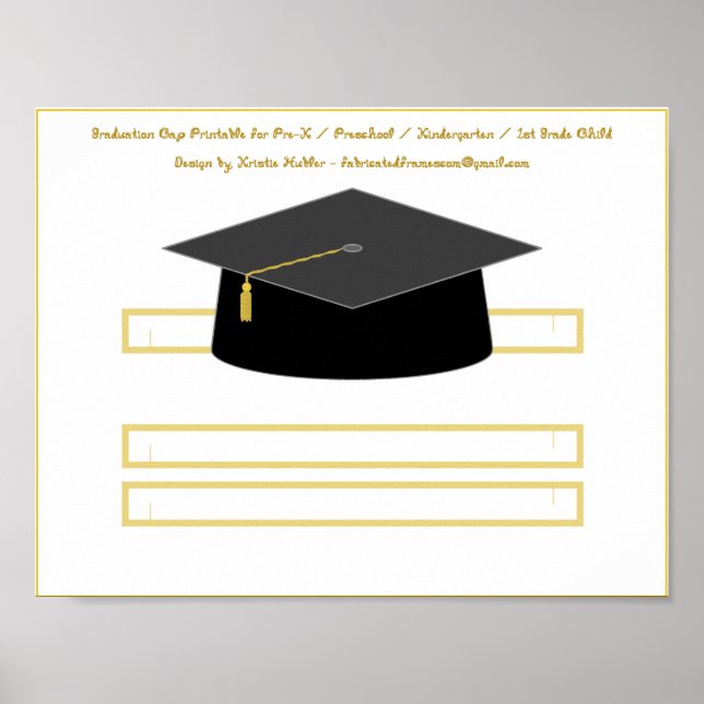 Affiche Bac de diplôme Casquette papier noir (Devant)