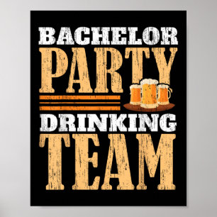 Affiche Baccalauréat de la fête équipe de boisson Groom de