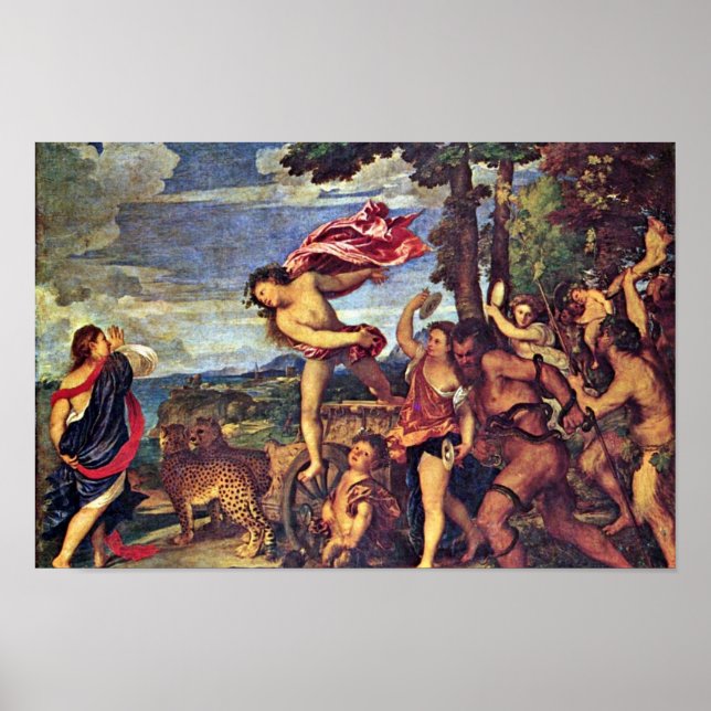 Affiche Bacchus And Ariadne " De Tizian (Meilleure Qualité (Devant)