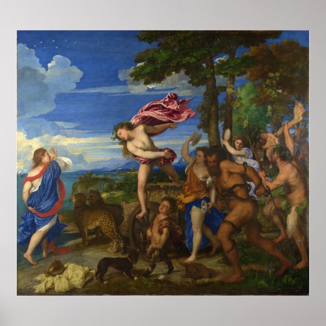 Affiche Bacchus et Ariadne par Titien (Devant)