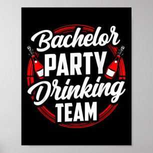 Affiche Bachelor Party Boire équipe de chambre mariée