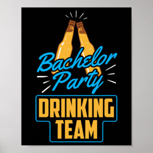 Affiche Bachelor Party Boire équipe de chambre mariée 1