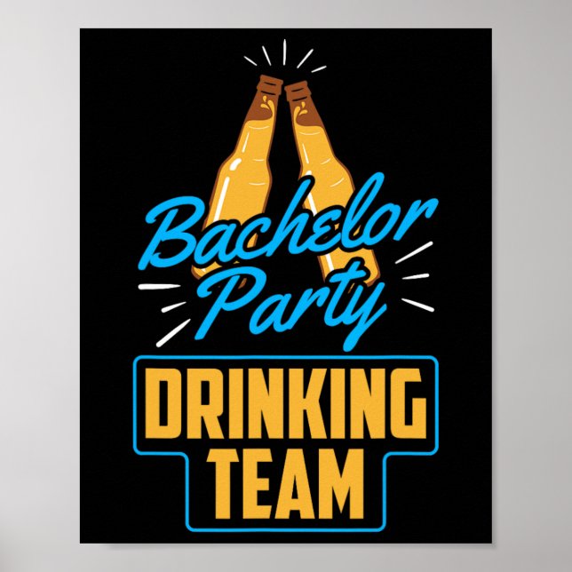 Affiche Bachelor Party Boire équipe de chambre mariée 1 (Devant)