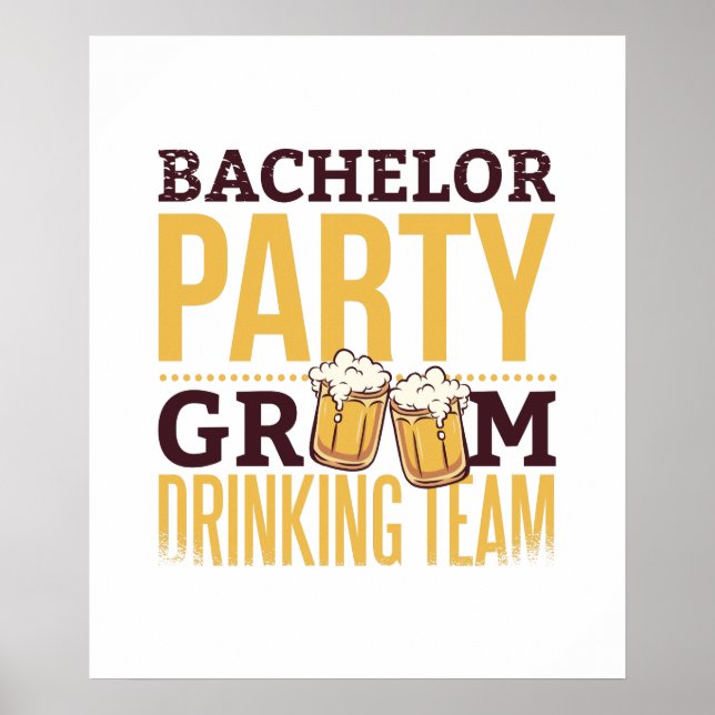 Affiche Bachelor Party Groom Dragon Team Funny Mariage (Devant)