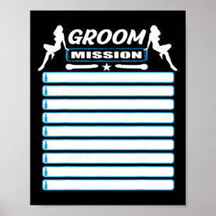 Affiche Bachelor Party With Checklist - Tâches Pour Le Gro