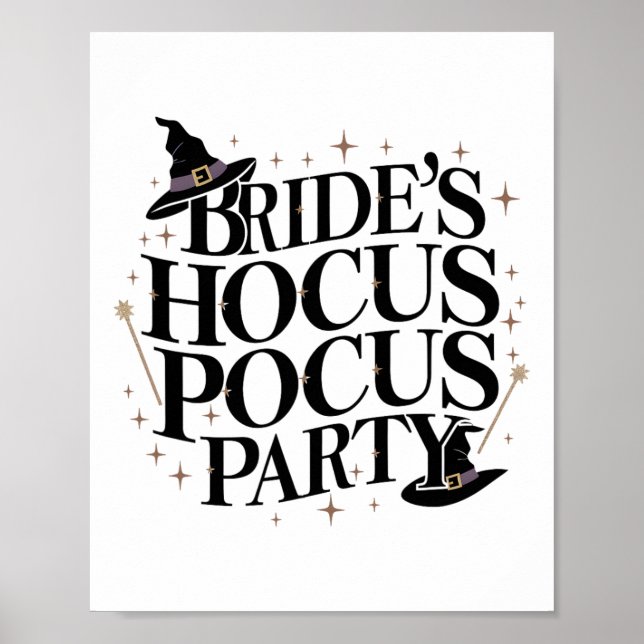 Affiche Bachelorette du parti Hocus Pocus de la mariée Hal (Devant)