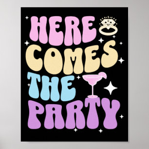 Affiche Bachelorette Fête Ici La Fête Mariée Mariée