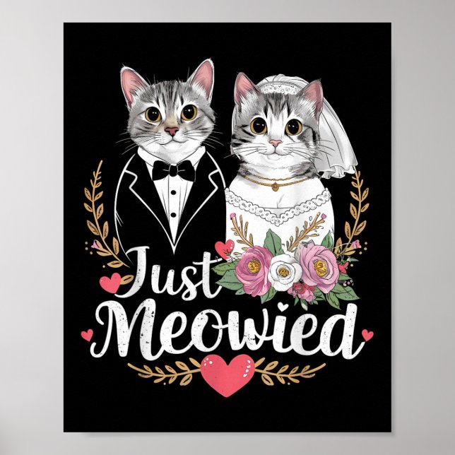 Affiche Bachelorette Mariage Fête Mariée Groom Chats Juste (Devant)