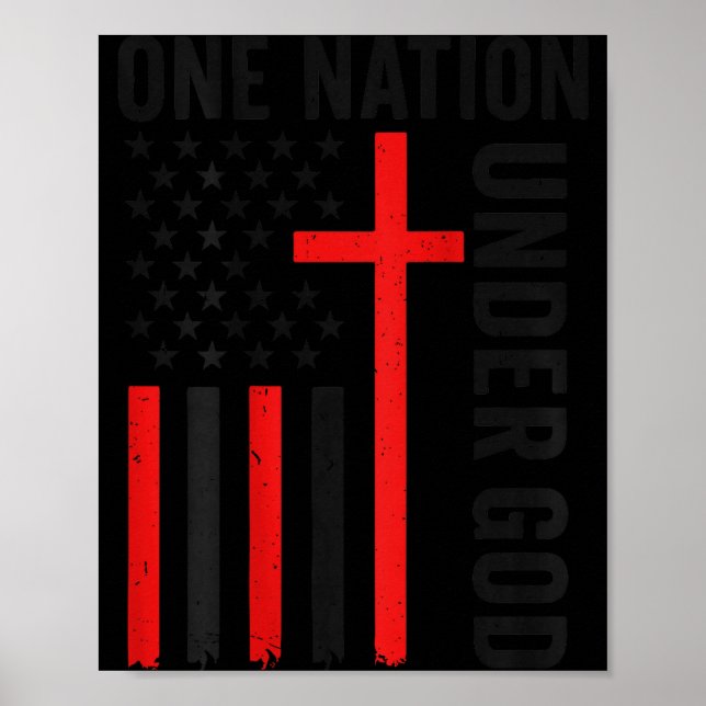 Affiche Back One Nation Under God American Flag Christian  (Devant)