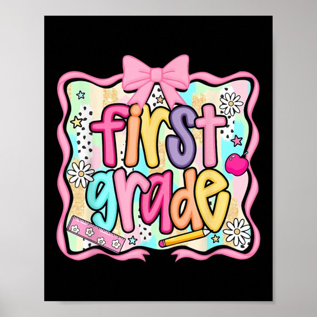 Affiche Back To School Hello First Grade Team 1st Grade Bo (Devant)
