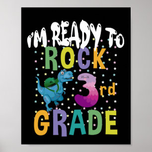 Affiche Back to School I'm Ready To Crush 3Grade Dino