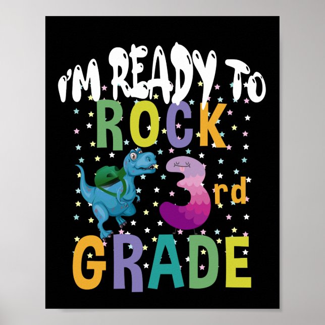 Affiche Back to School I'm Ready To Crush 3Grade Dino (Devant)