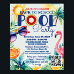 Affiche back to school Pool party class friends birthday<br><div class="desc">Les pommes arty génèrent un contenu</div>