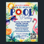 Affiche back to school Pool party class friends birthday<br><div class="desc">Les pommes arty génèrent un contenu</div>