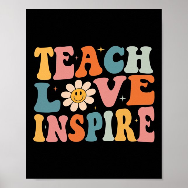 Affiche Back to School Teach Love Inspire Retro Teachers (Devant)