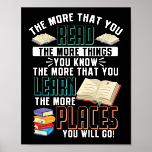 Affiche Back To School  Teacher The More That You Read