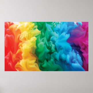Affiche backgroaturing a smoke cloud in rainbow
